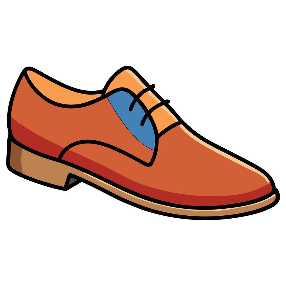 An orange shoe with blue laces vector