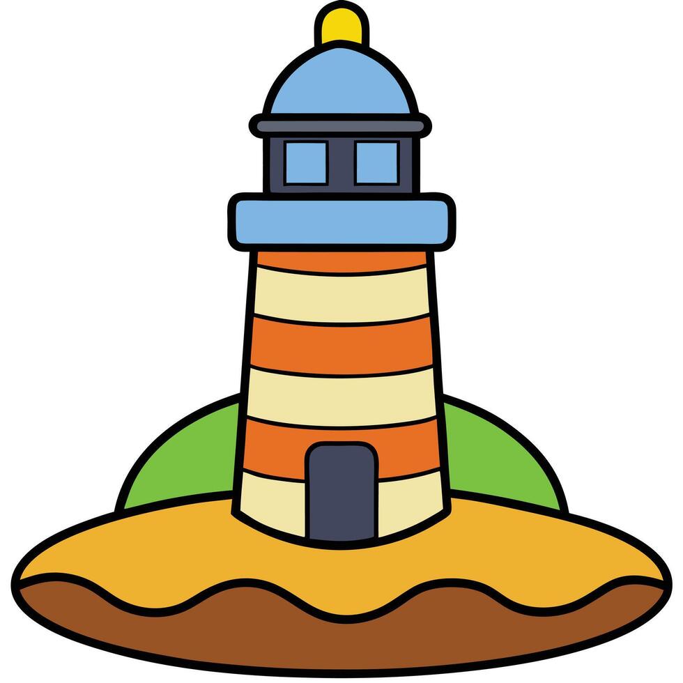Lighthouse white background vector