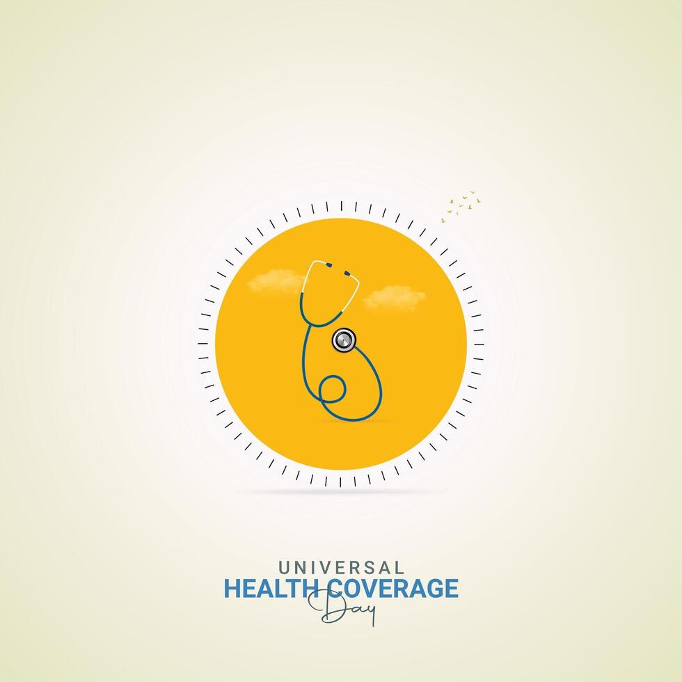 graphic of Universal Health Coverage Day good for national Universal Health Coverage Day celebration. flat design. flyer design.flat illustration. vector