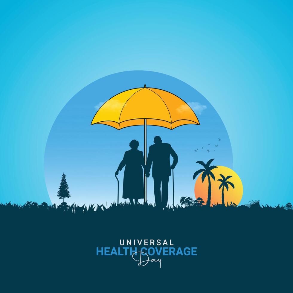Universal Health Coverage Day, Health Coverage day Design for social media post. 3D Illustration. vector