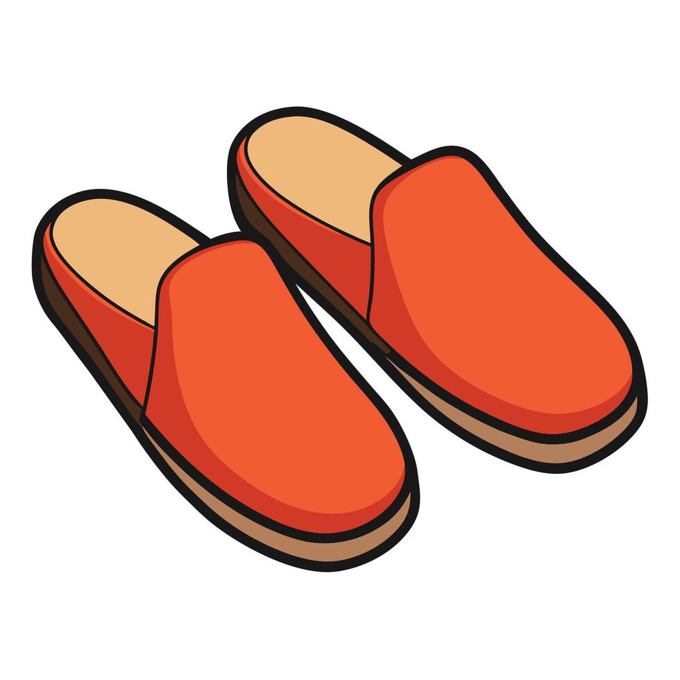 A pair of red slippers on a white background vector