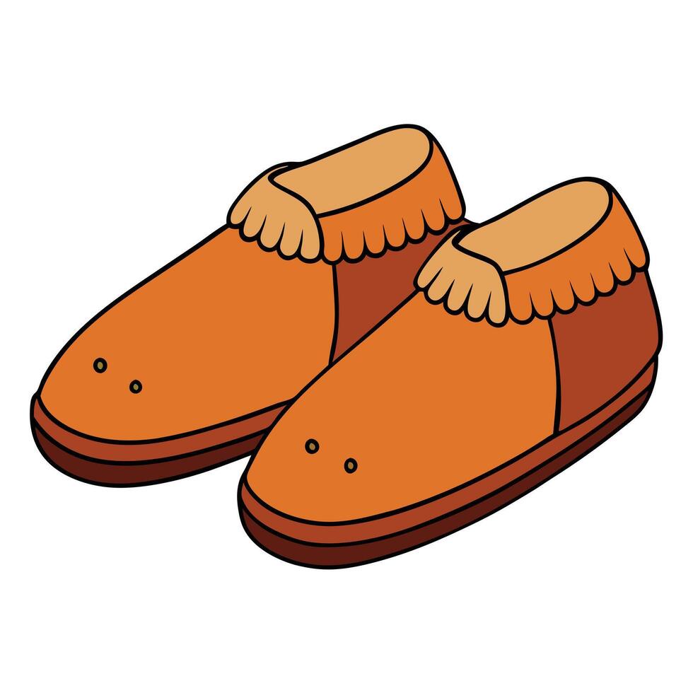 A pair of brown shoes with fringes on the sides vector