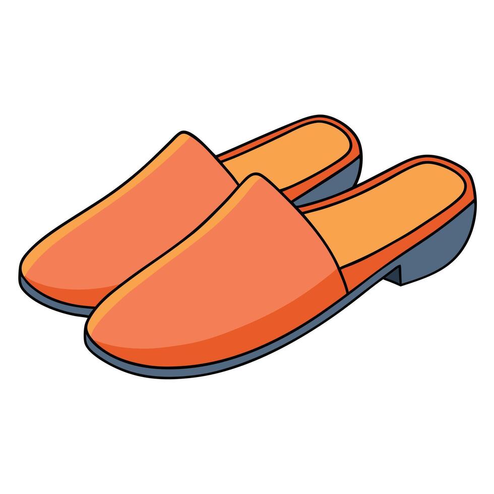 Orange slippers icon in cartoon style vector
