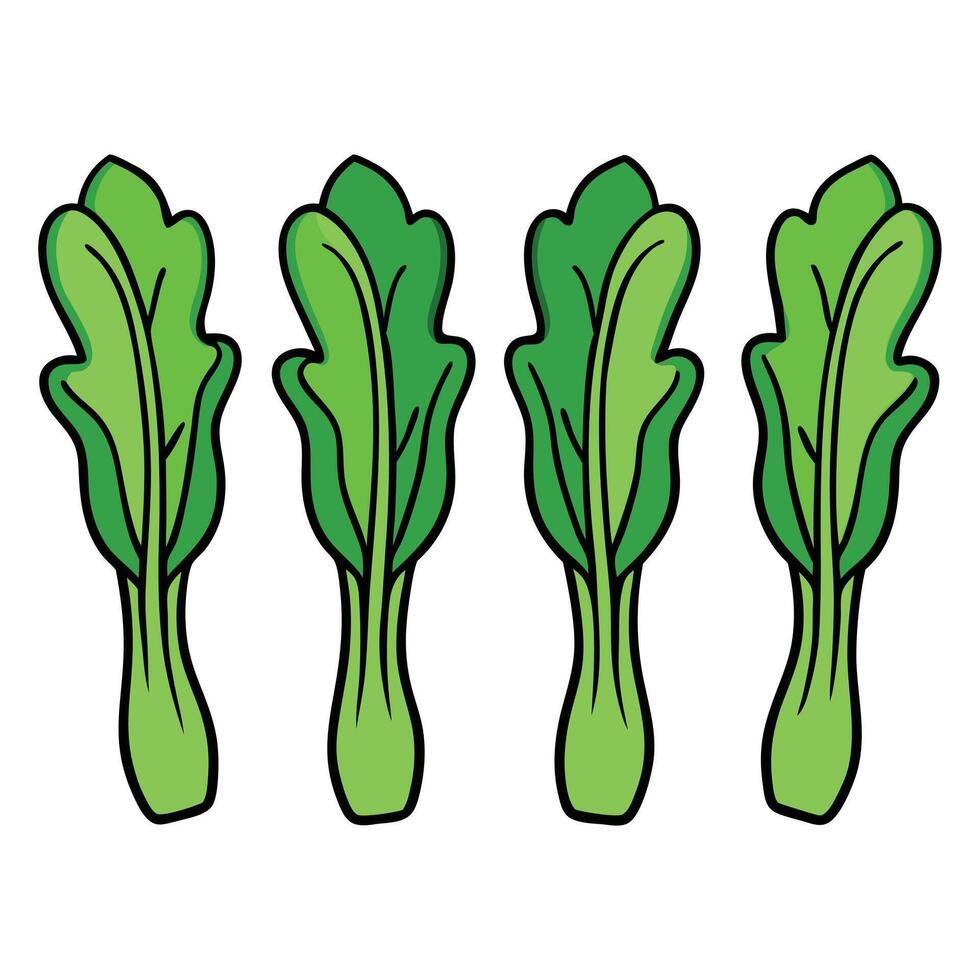 A group of green vegetables on a white background vector