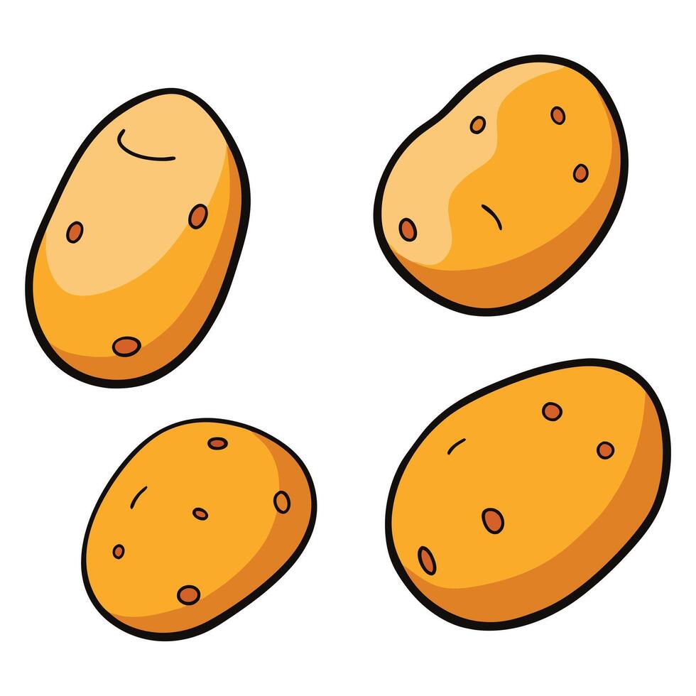 Cartoon potatoes illustration vector