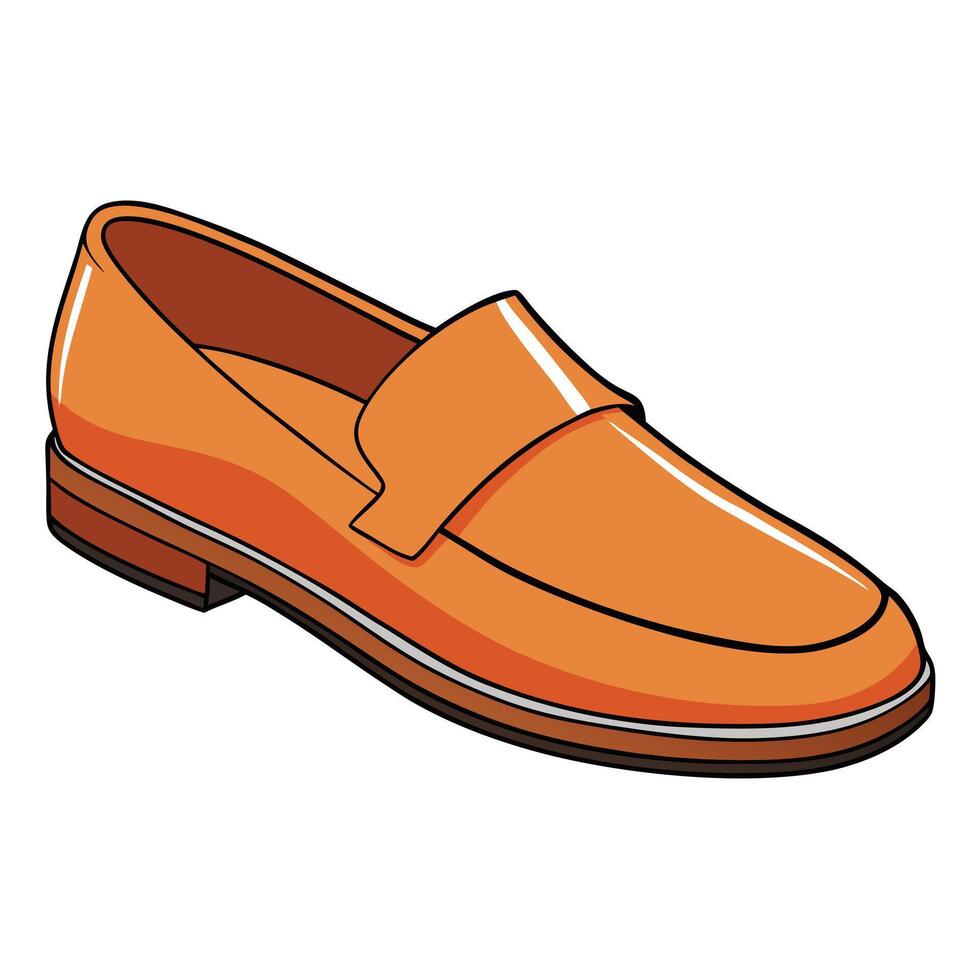 An orange shoe with a leather sole vector