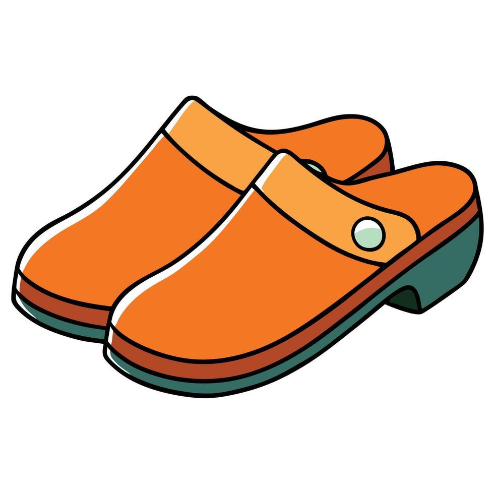 Orange clogs white background vector