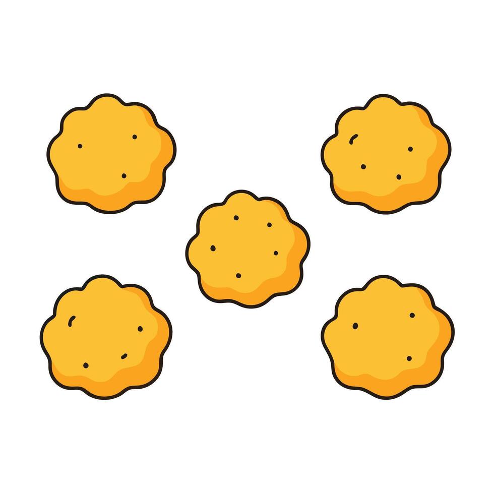 A set of four cookies with different shapes vector