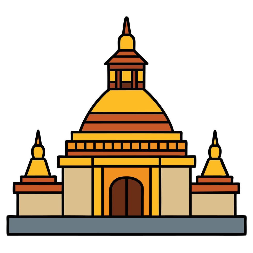 An illustration of a temple in a flat style vector