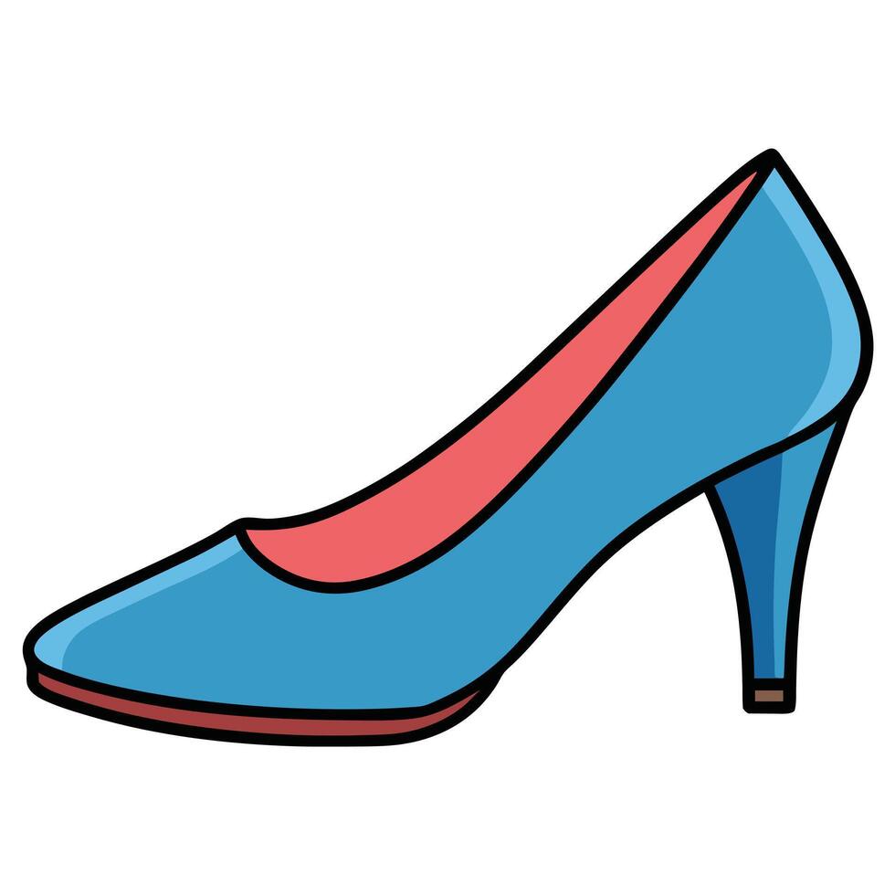 Blue high heel shoe vector