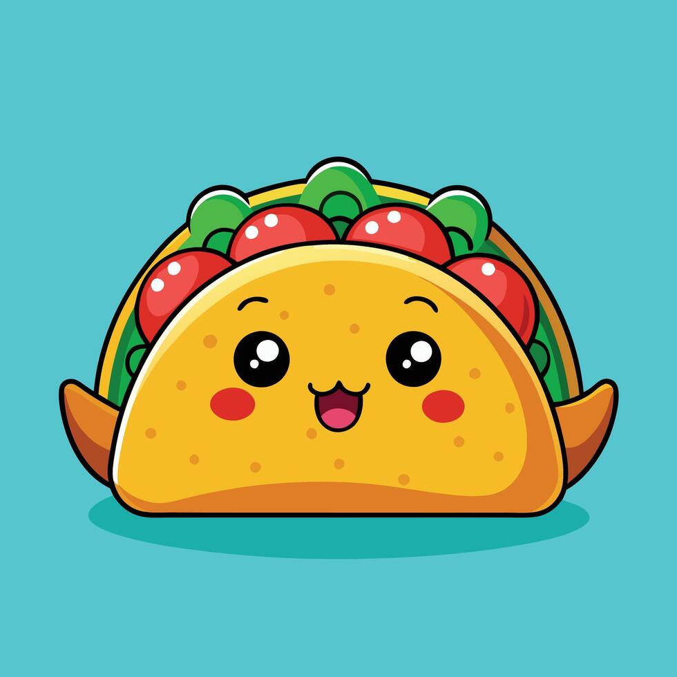 Taco illustration white background vector