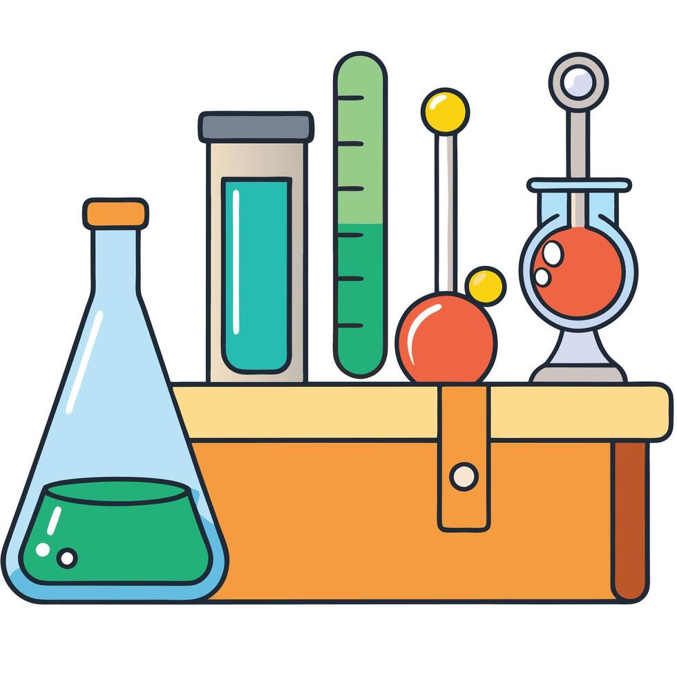 Science laboratory equipment illustration vector