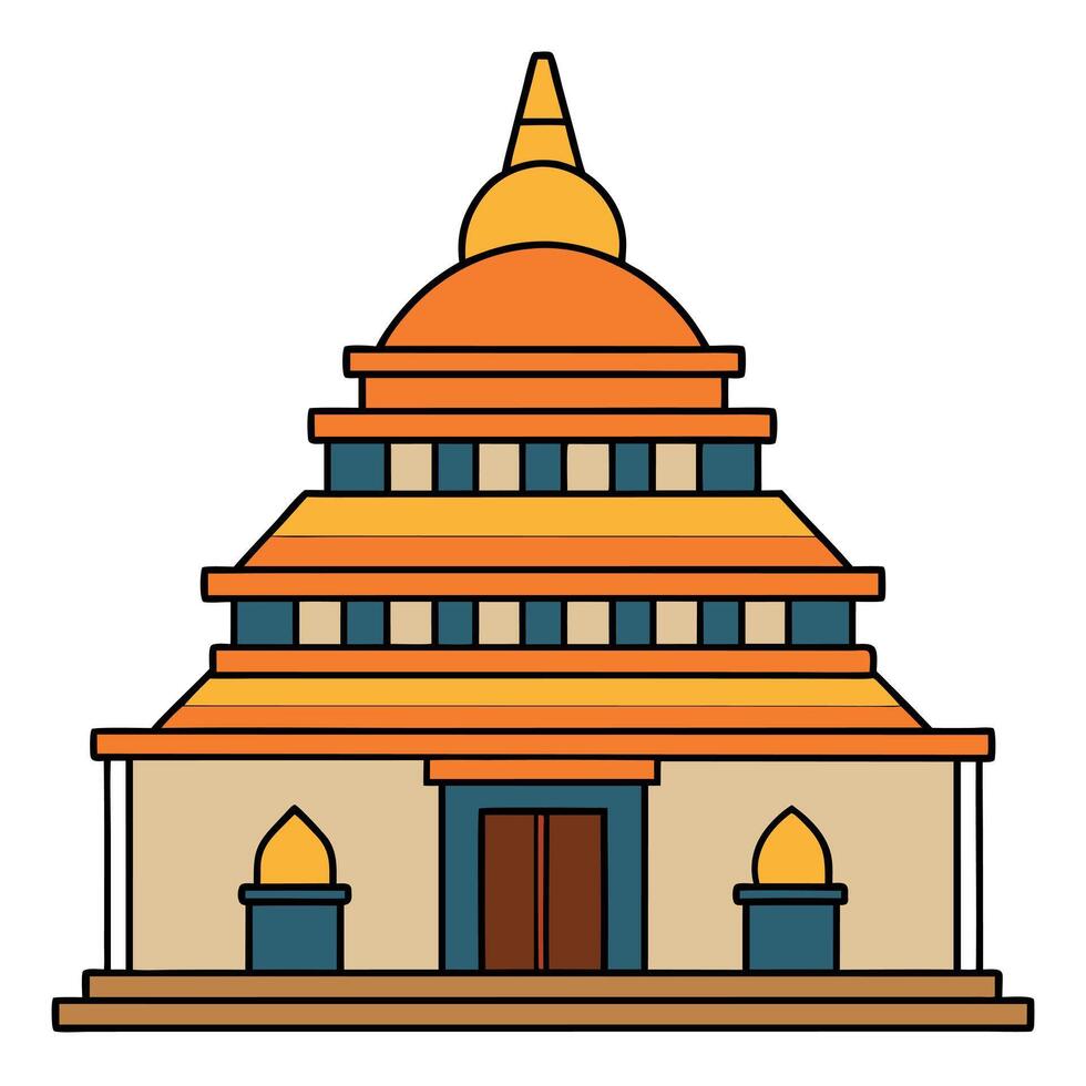 An illustration of a temple building vector