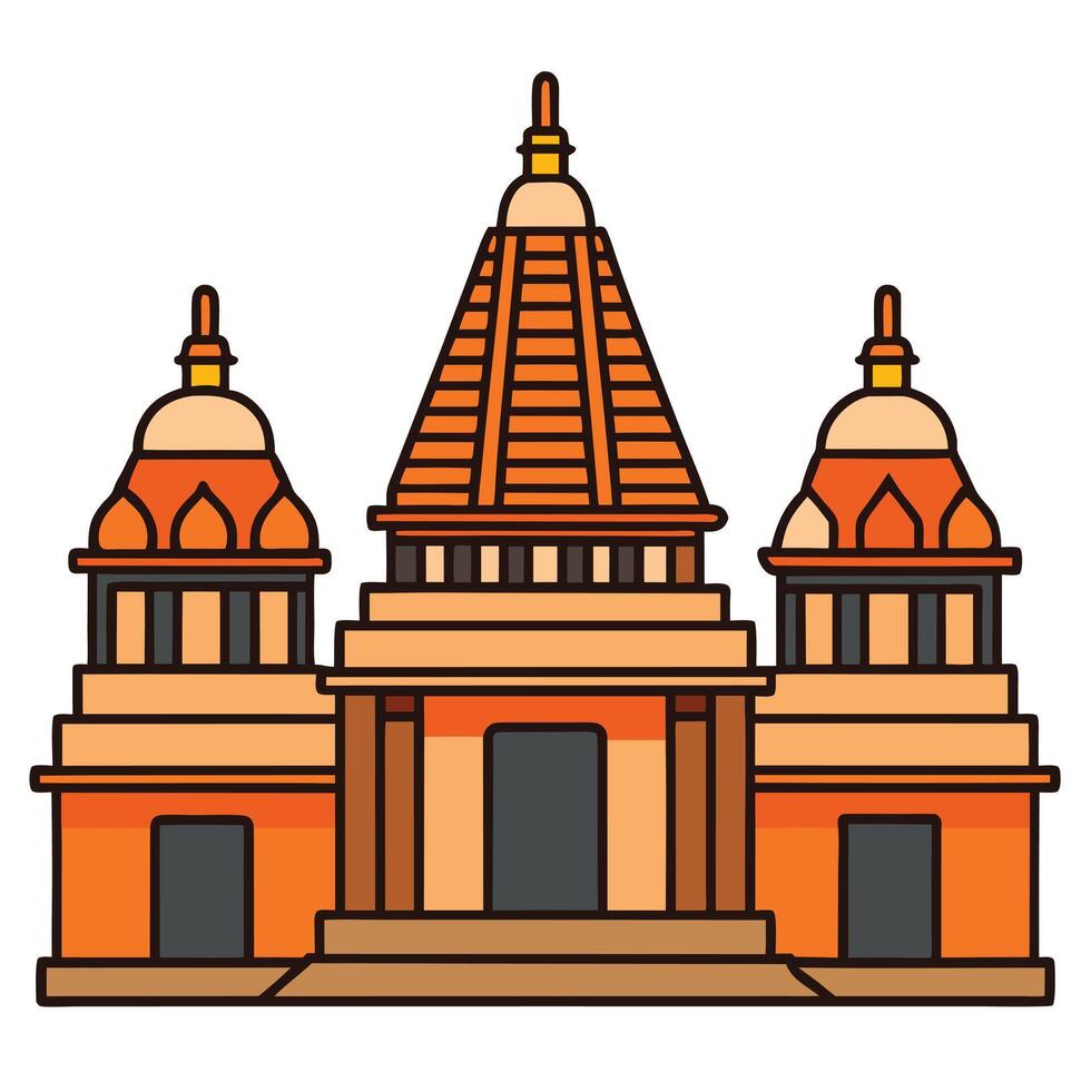 An illustration of a temple in india vector