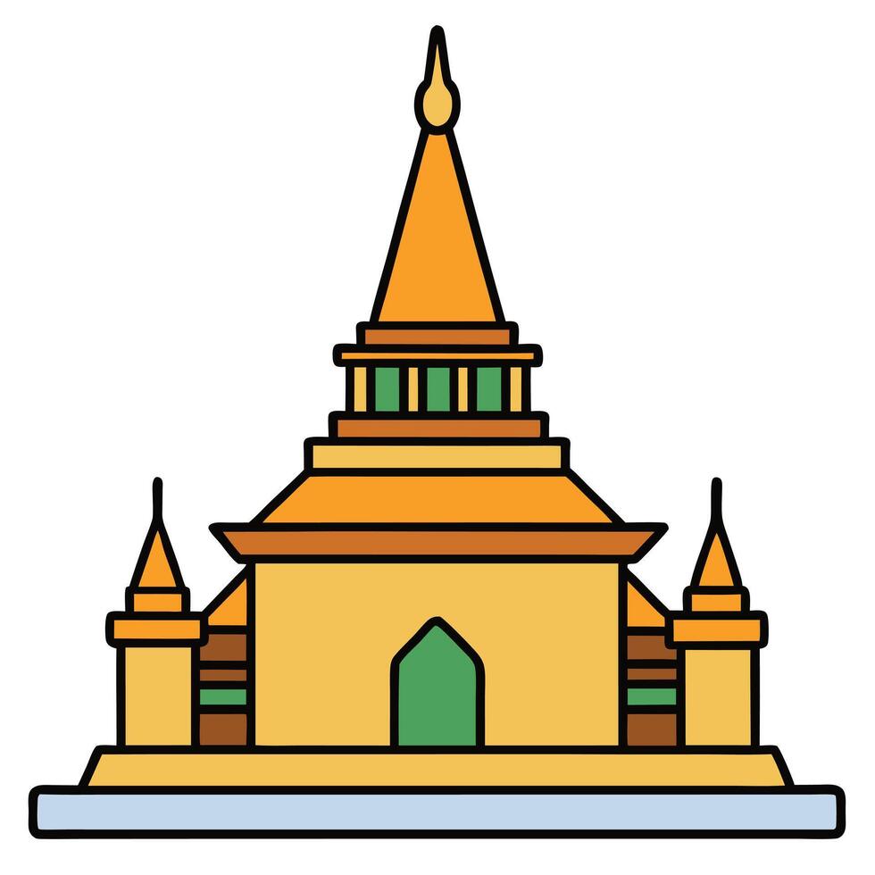 A golden temple icon on a white background vector