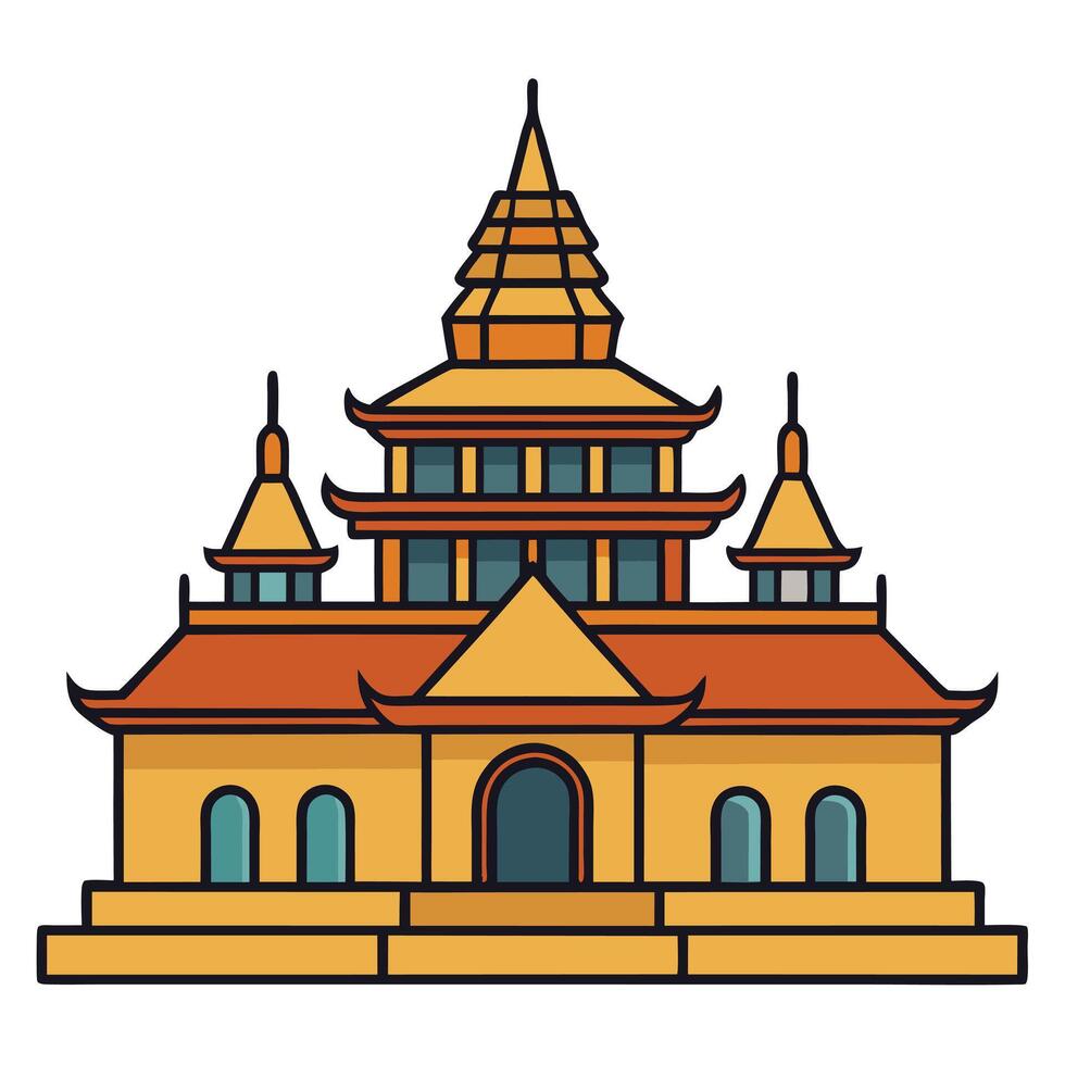 An illustration of a temple in a flat style vector