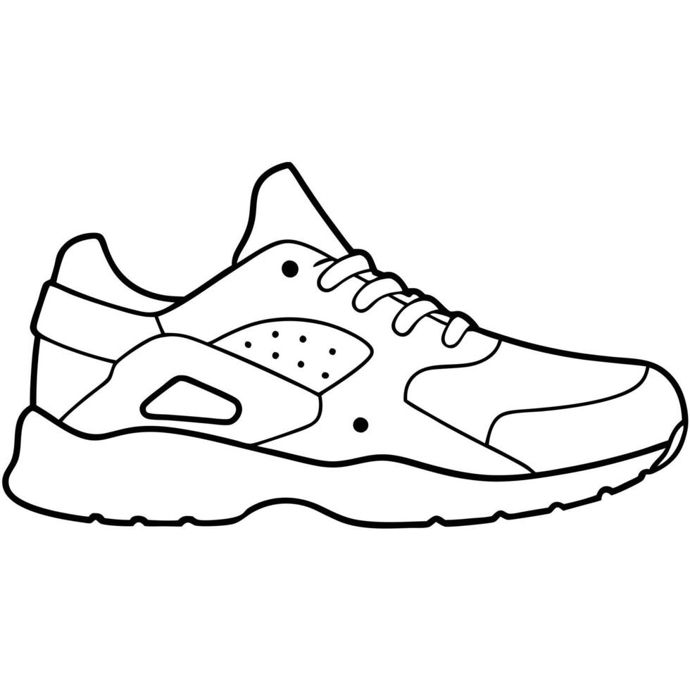 Sneakers coloring pages for kids vector