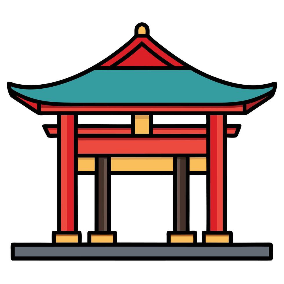 A japanese pagoda icon on a white background vector