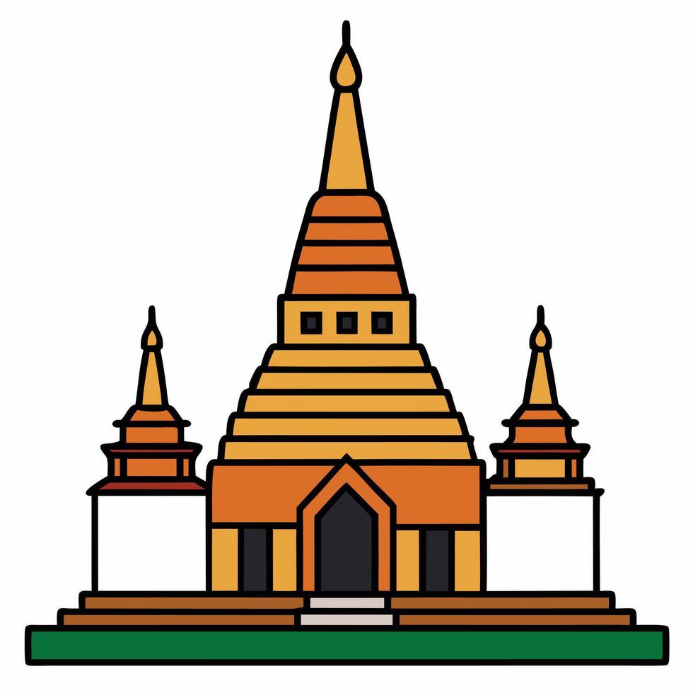 The buddhist temple in thailand vector