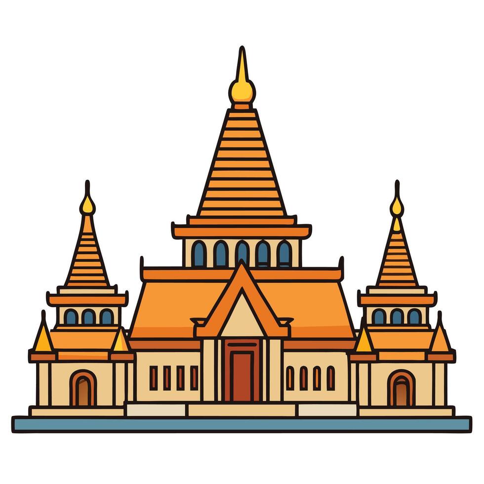 A temple icon in a flat style vector