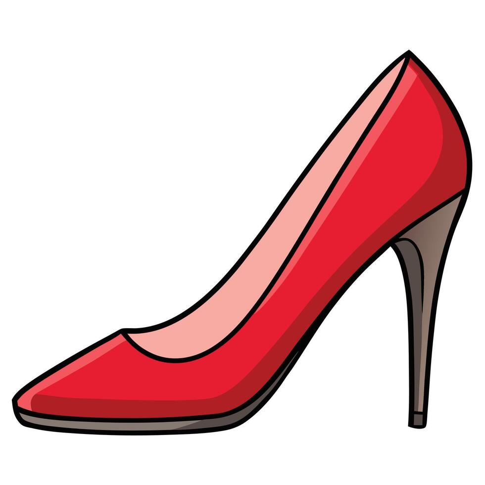 Red high heel shoe clipart vector