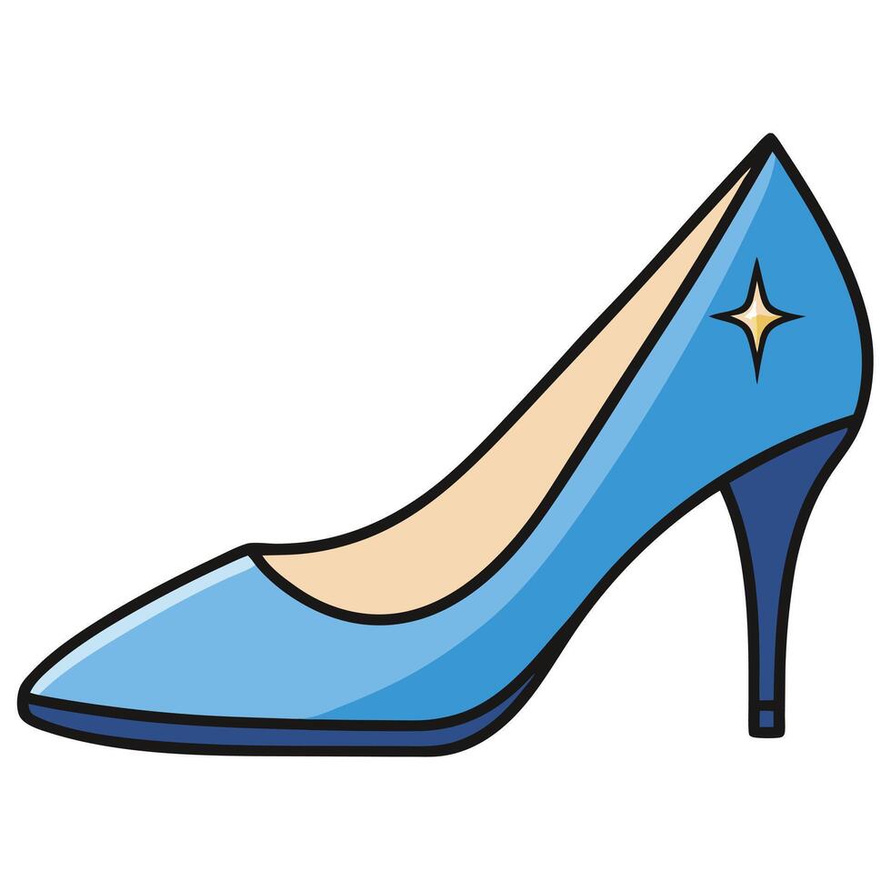 Blue high heel shoe illustration vector