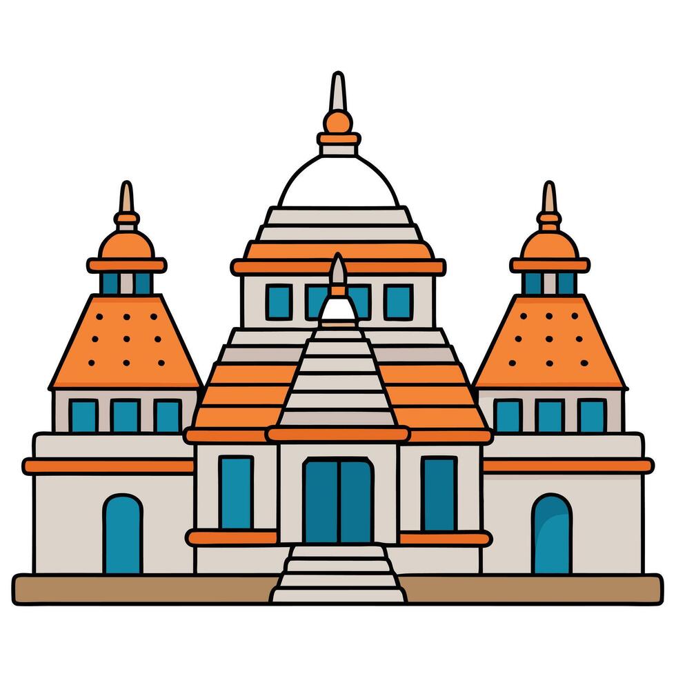 An illustration of a temple building vector