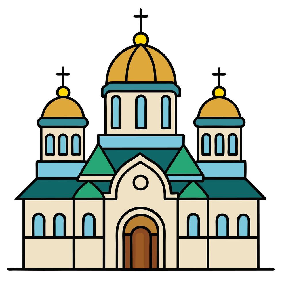 A church with two domes and a cross vector