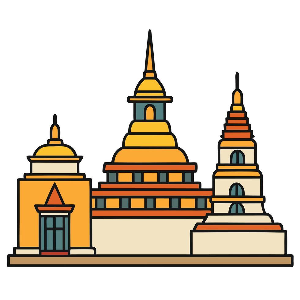 An illustration of a temple in thailand vector