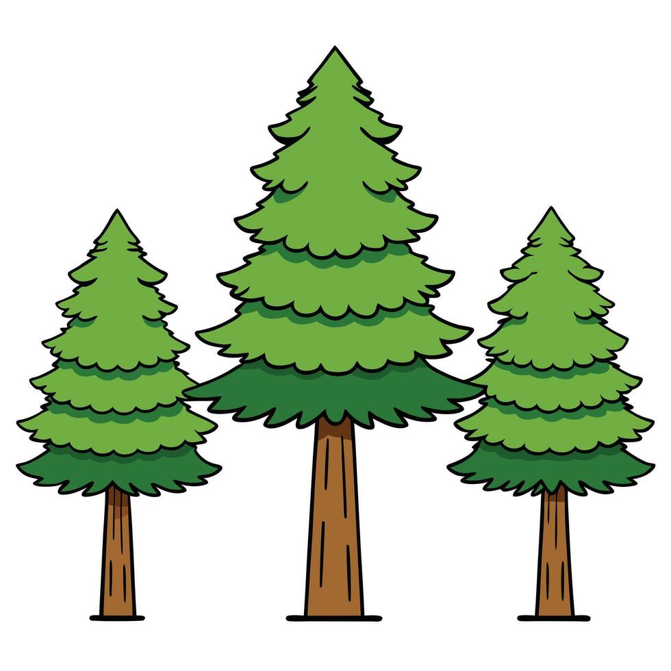 Three trees on a white background vector