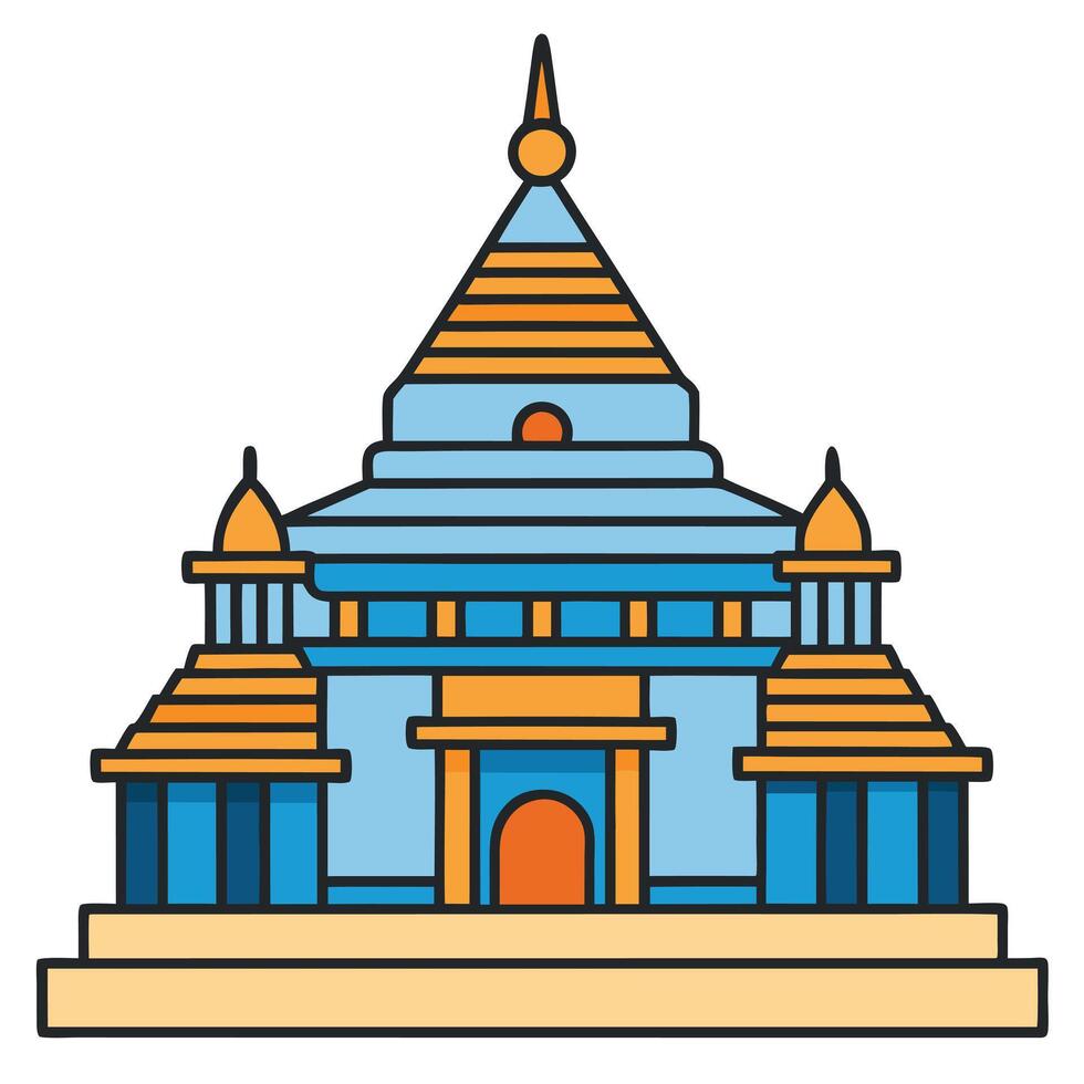 An illustration of a temple vector