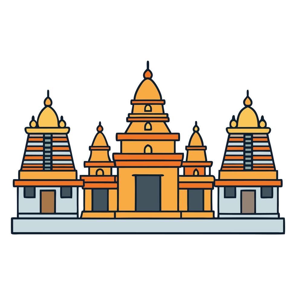 An illustration of a temple in india vector
