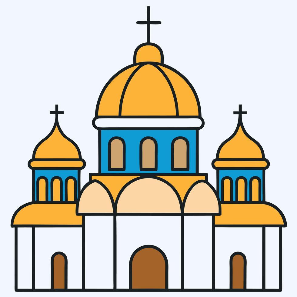 A church icon with two domes vector