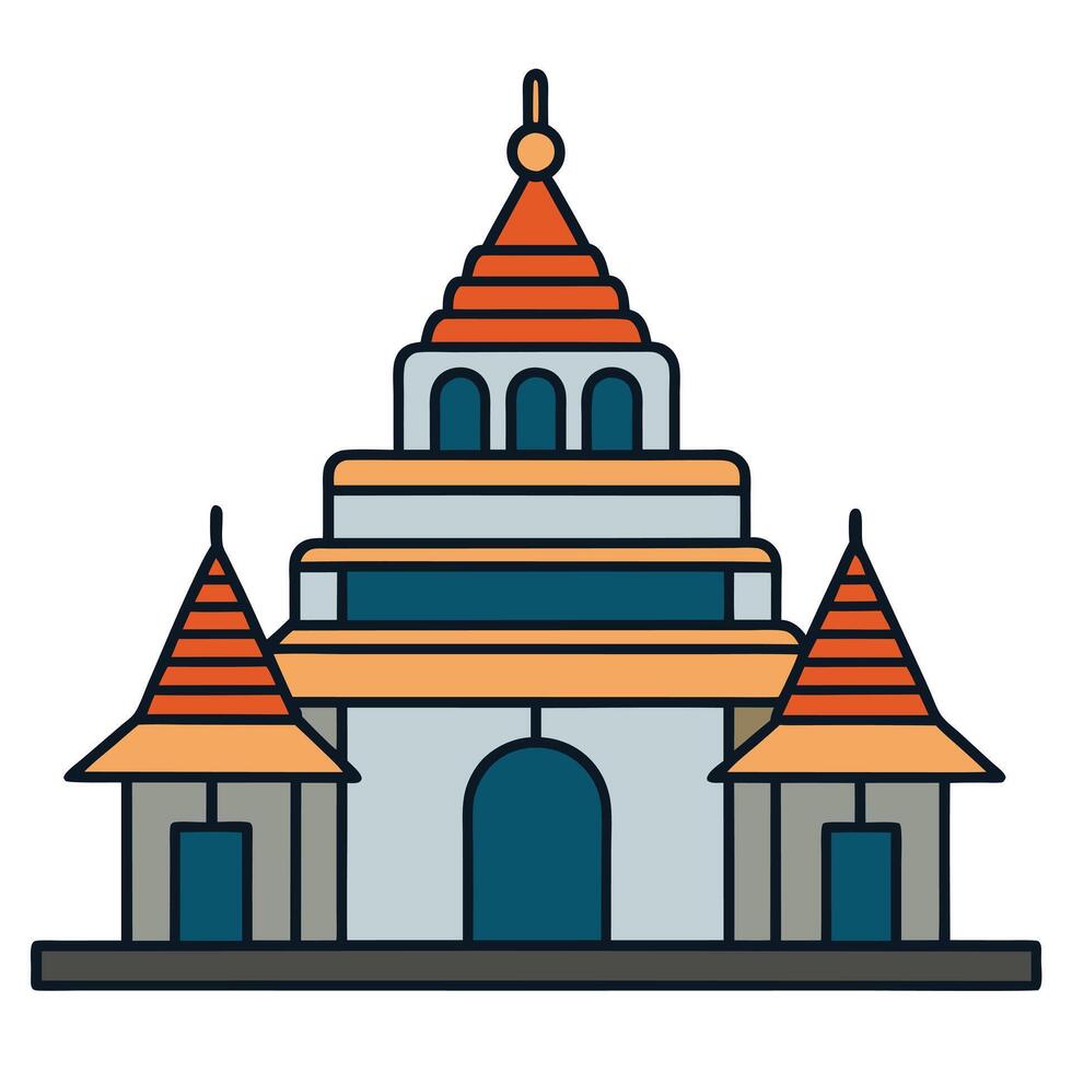 An icon of a temple with a roof vector