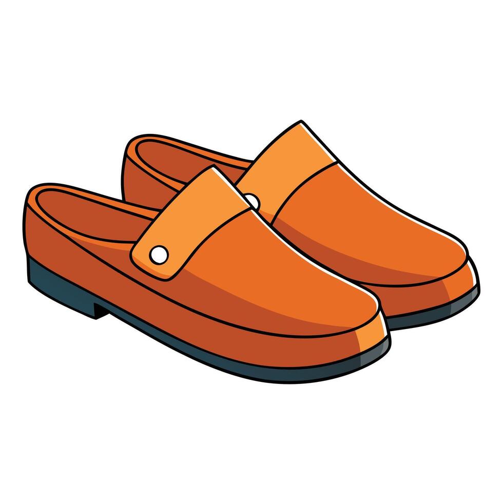 An orange pair of shoes on a white background vector