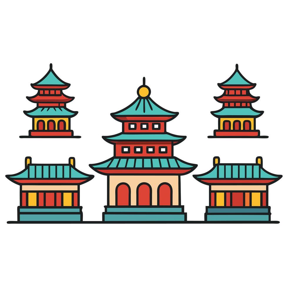 Chinese pagoda illustration illustration vector