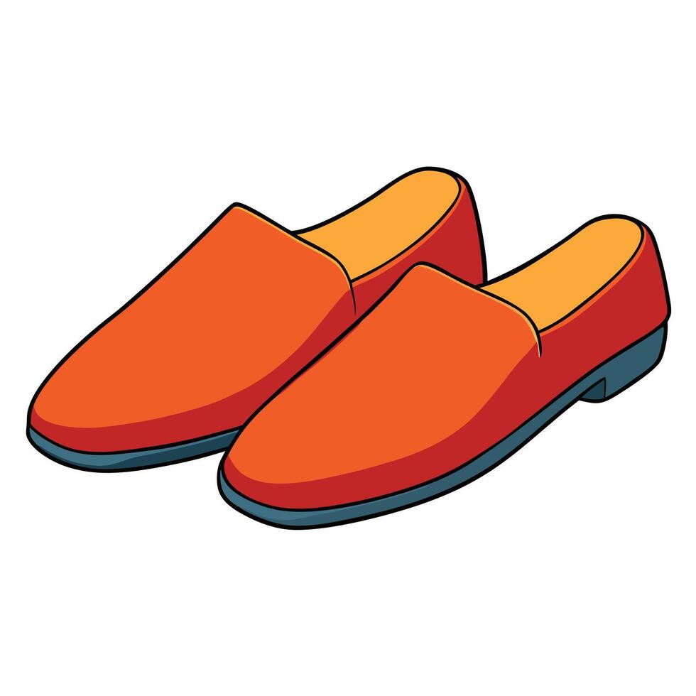 A pair of red slippers on a white background vector