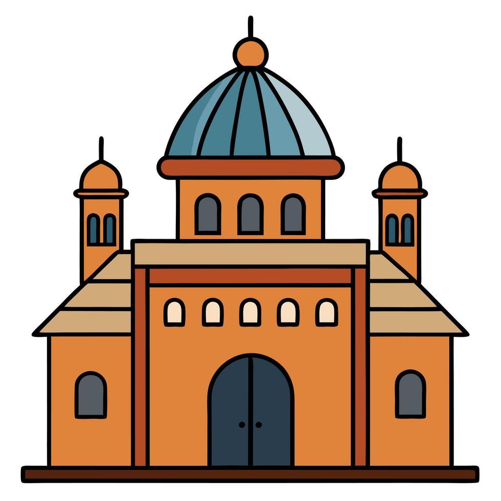 An illustration of a church building vector