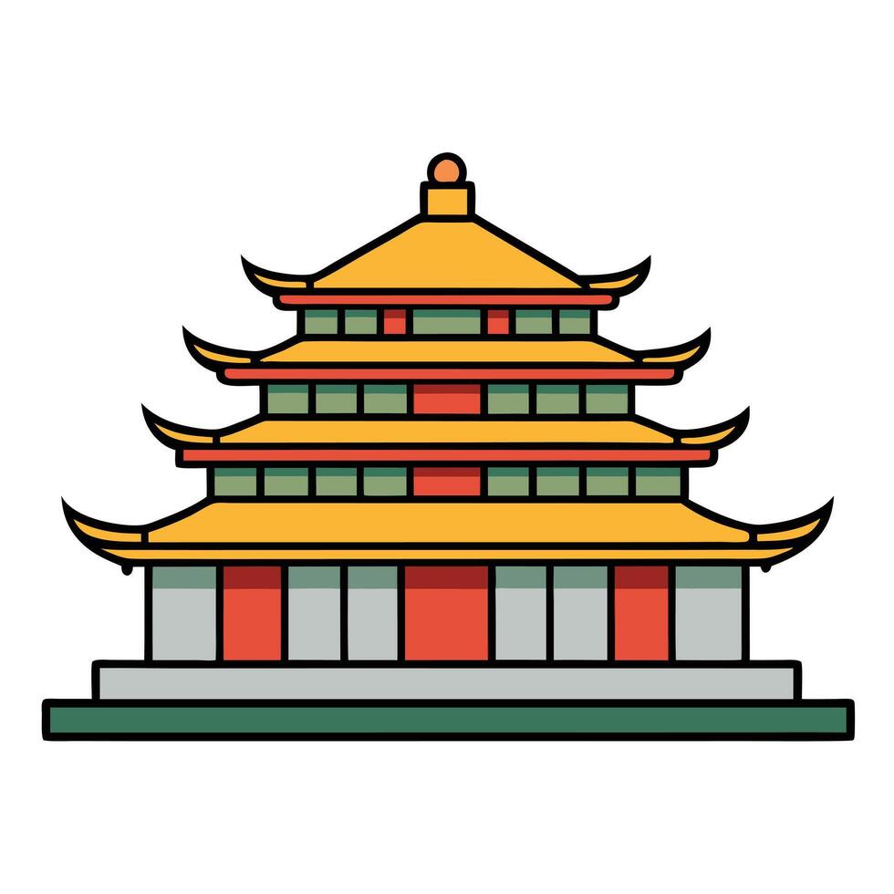 Chinese temple icon vector