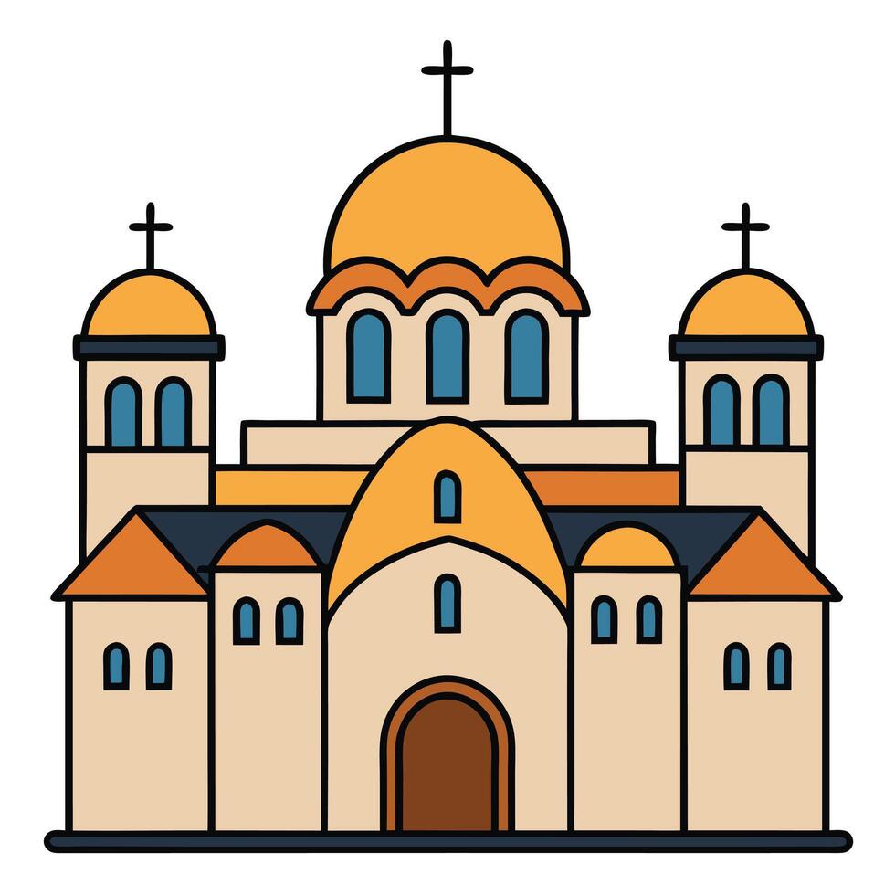 An icon of a church with two domes vector