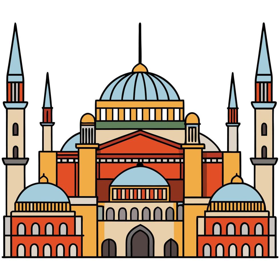 The blue mosque in istanbul, turkey vector