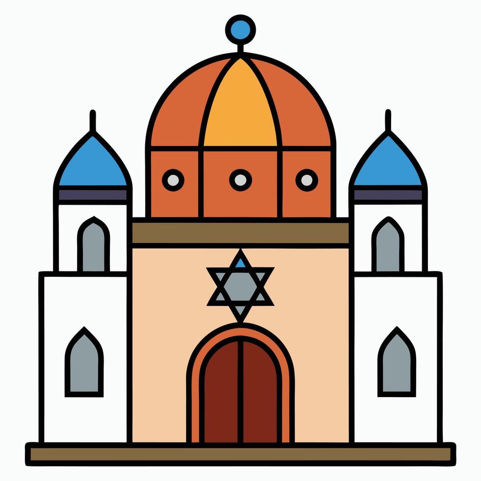 Jewish temple icon illustration vector