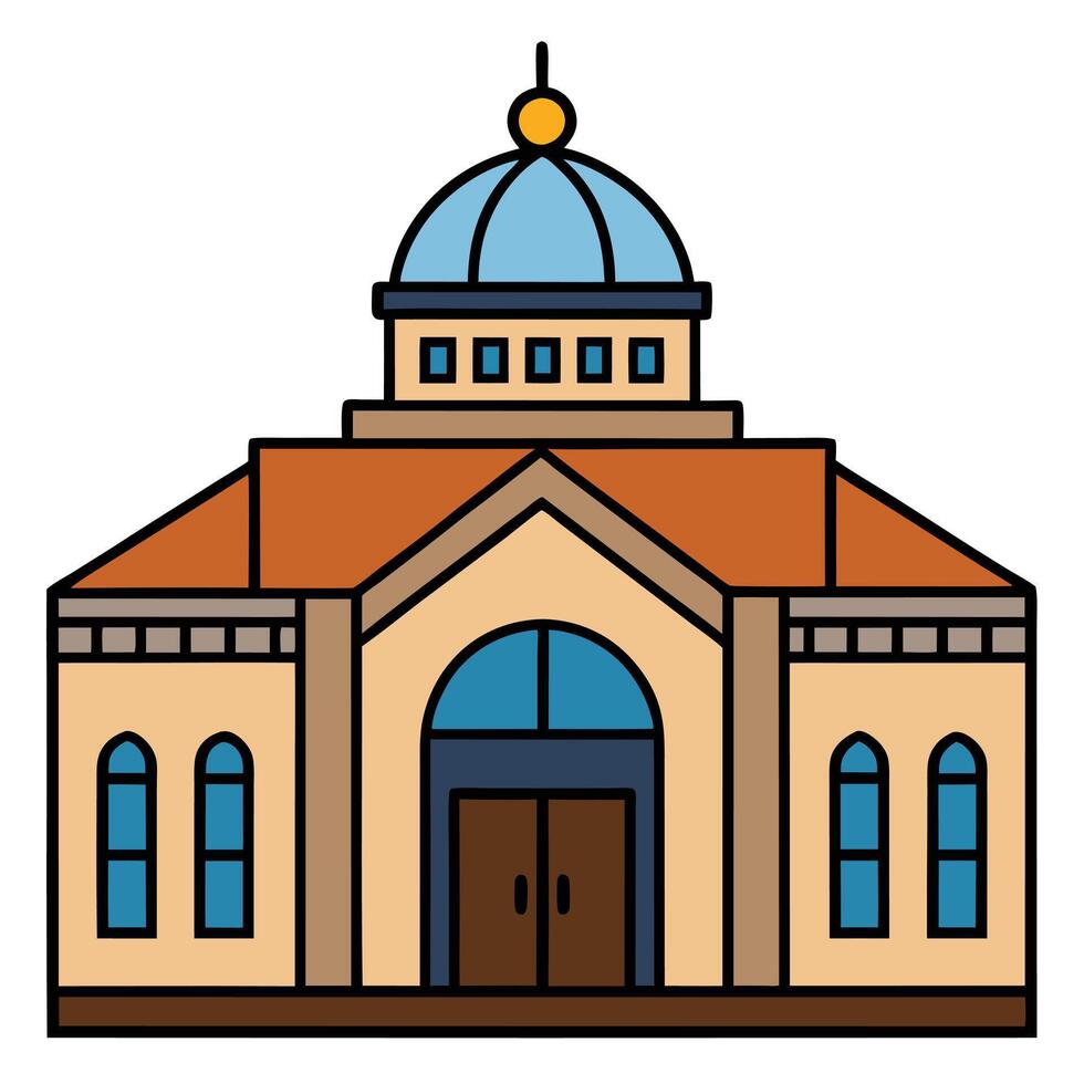 A church building with a dome on top vector