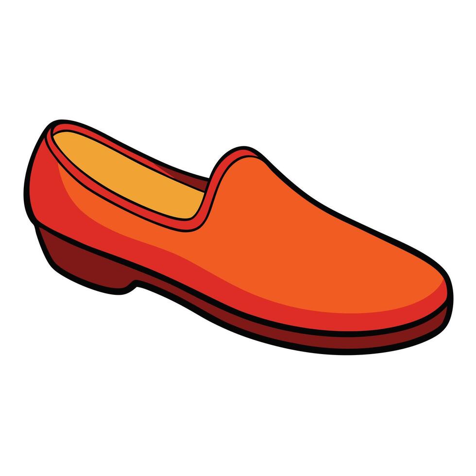 An orange shoe on a white background vector