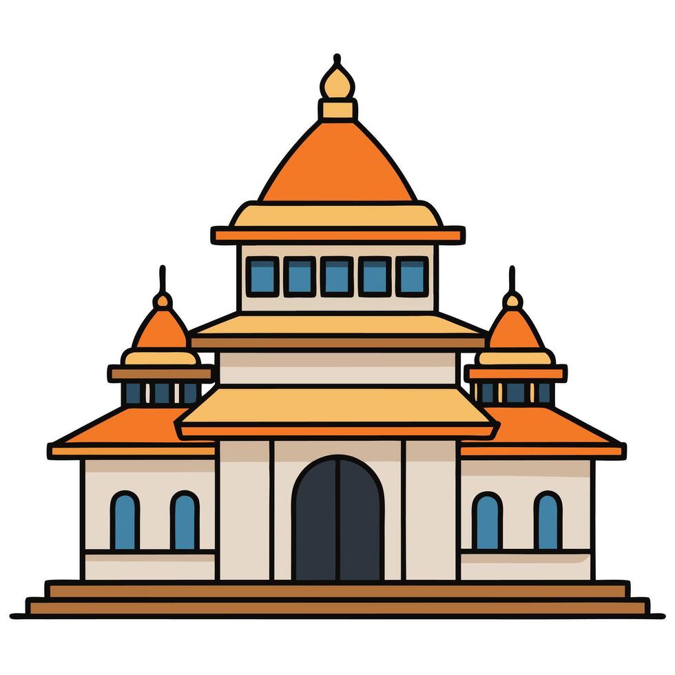 An illustration of a temple building vector