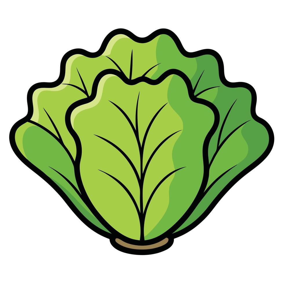 A cartoon green leaf on a white background vector