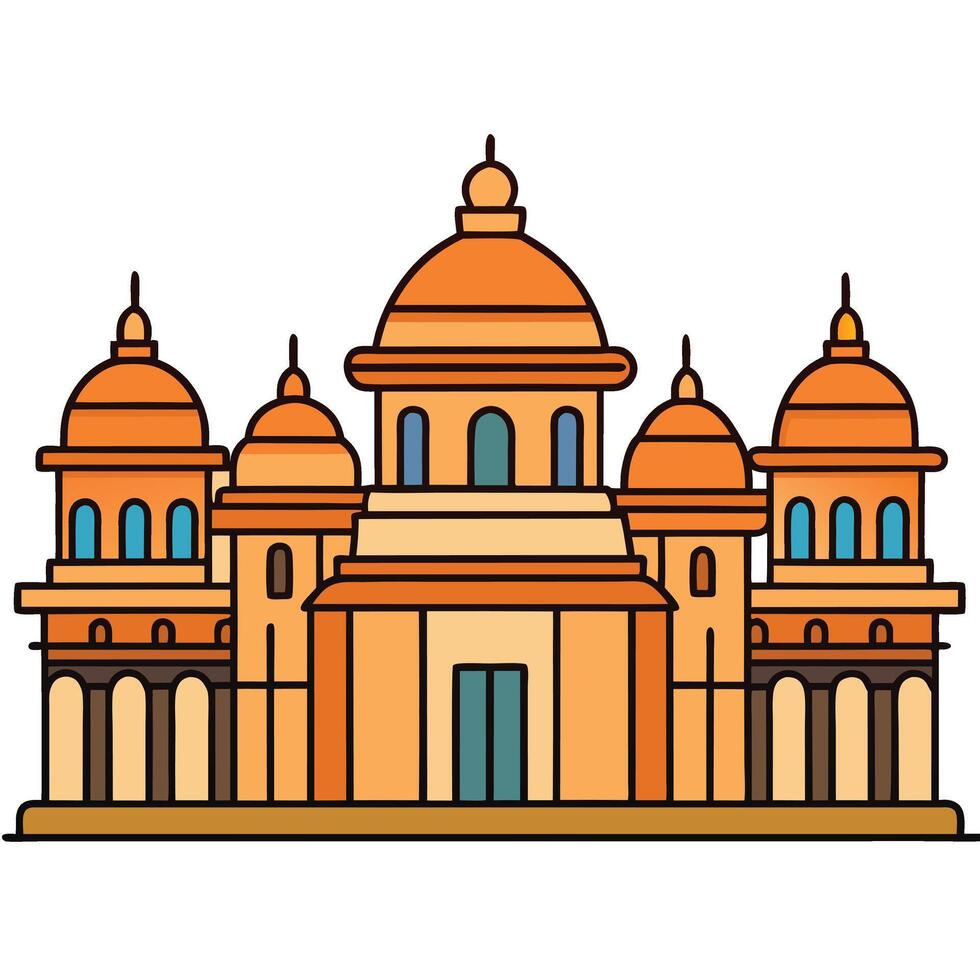 A building with three domes on top vector