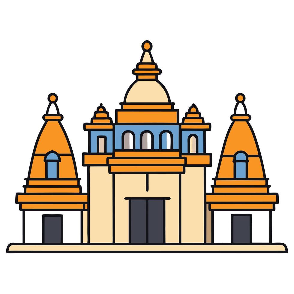 An illustration of a temple in india vector