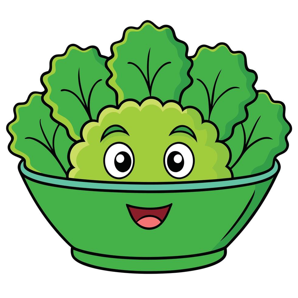 Cartoon cabbage head in a bowl illustration vector