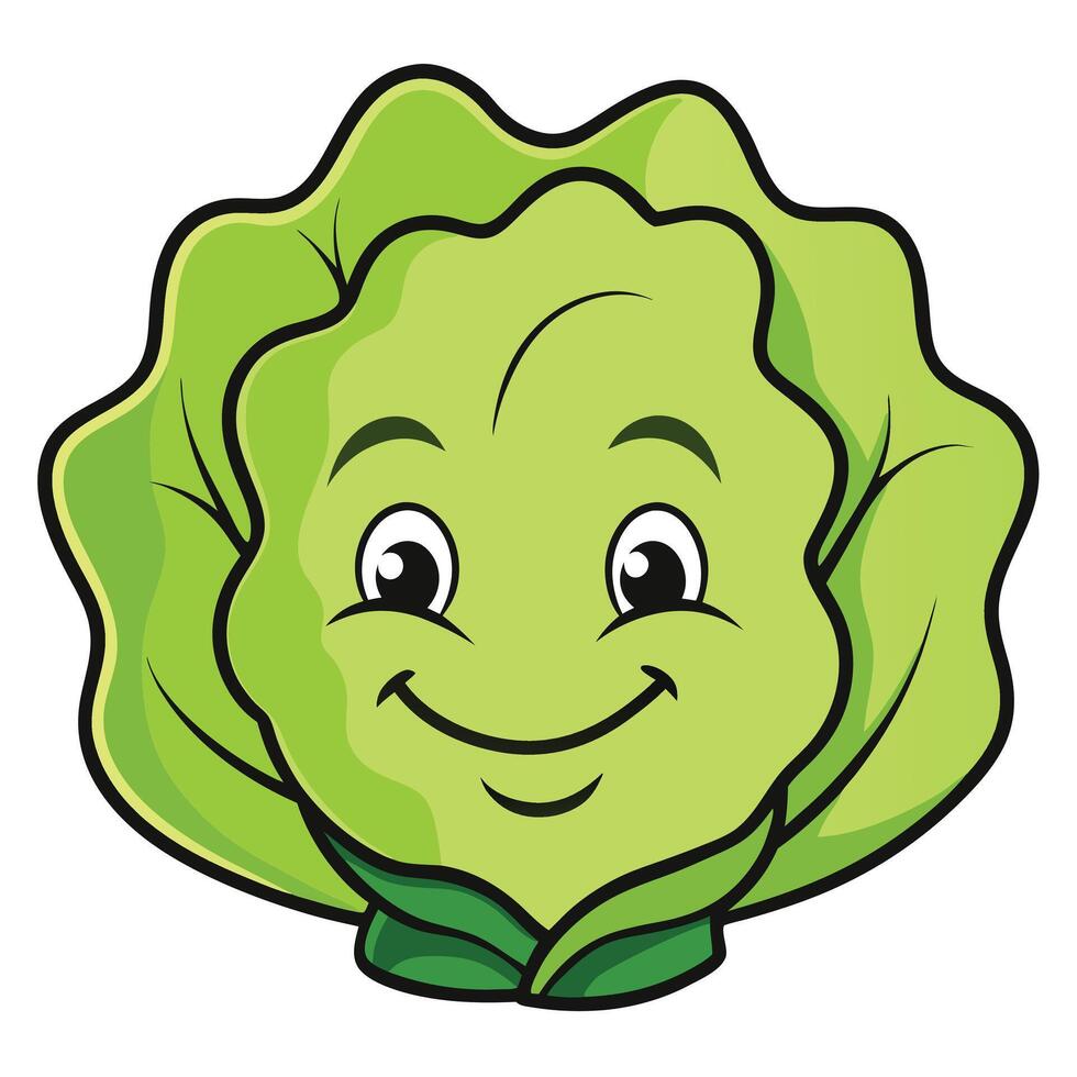 A cartoon cabbage head with a smile vector